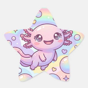Sticker Étoile Rêves de Axolotl Arc-en-Ciel