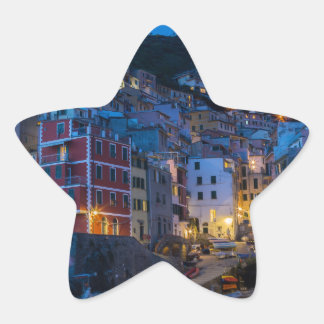 Sticker Étoile Riomaggiore la nuit Cinque Terre Ligurie Italie