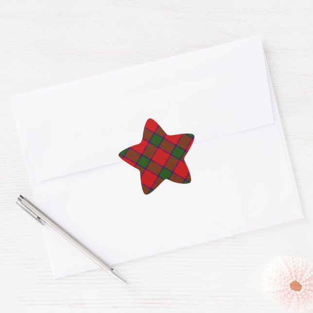 Sticker Étoile Robertson tartson rouge vert plaid (Enveloppe)