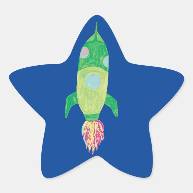 Sticker Étoile Rocket Green Childing Space (Devant)