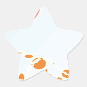 Sticker Étoile rose et orange 1276 art abstrait