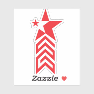 Sticker Étoile rouge avec flèches à chevron