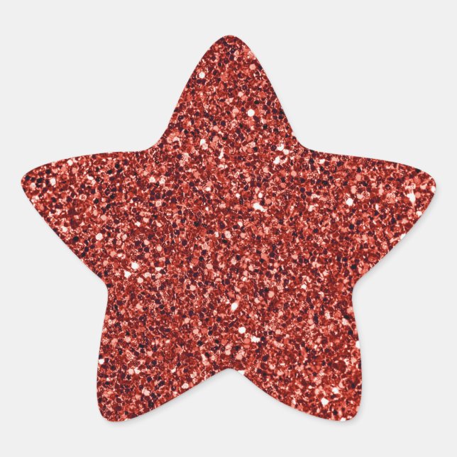 Sticker Étoile Rouge roux brillant et brillant (Devant)
