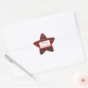 Sticker Étoile Royal Stewart Christmas MERRY XMAS Plaid