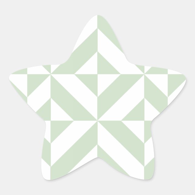 Sticker Étoile Sage Green Geometric Deco Cube Pattern (Devant)