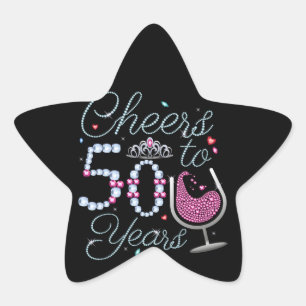 Sticker Étoile Salutations à 50 ans 50e Anniversaire Star Sticke