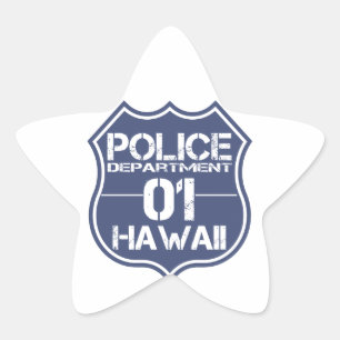 Sticker Étoile Service de police d'Hawaii Shield 01