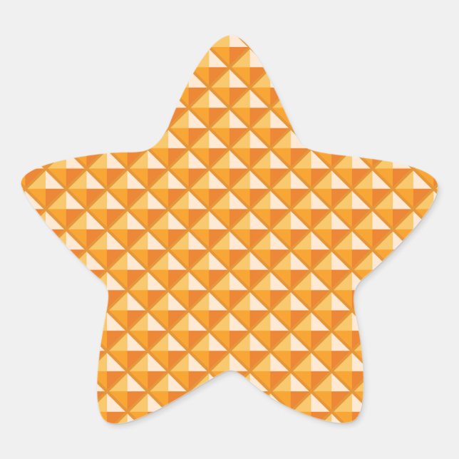 Sticker Étoile Sherbet orange, look émail, grille cloutée (Devant)