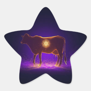 Sticker Étoile Silhouette de vache divine Govardhan Puja Spirit