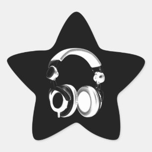 Sticker Étoile Silhouette pour casque noir et blanc