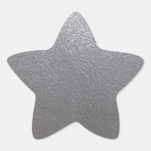 Sticker Étoile SILVER Grey Sparkle : Leather Look Finish