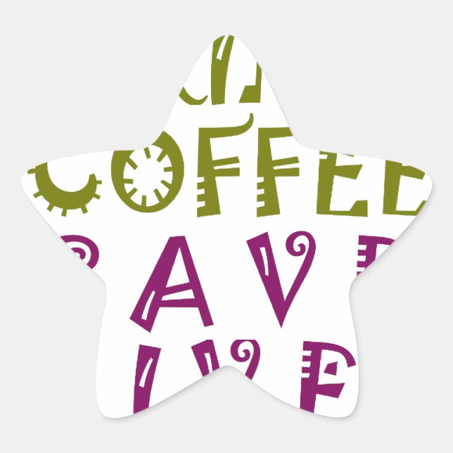 Sticker Étoile Sip, Snap Répéter Chasing caféine Selfies concepti (Devant)