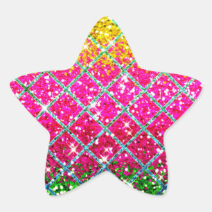 Sticker Étoile Snakeskin rose parties scintillant