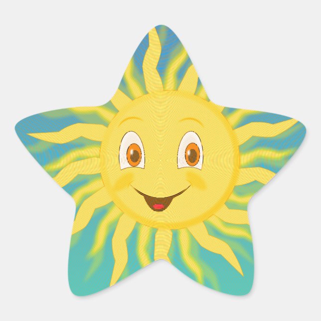 Sticker Étoile Soleil Avec Lignes Circulaires (Devant)