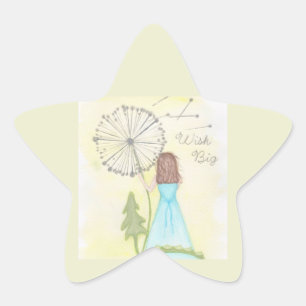 Sticker Étoile Souhaitez-vous sur une petite fille en pandelier