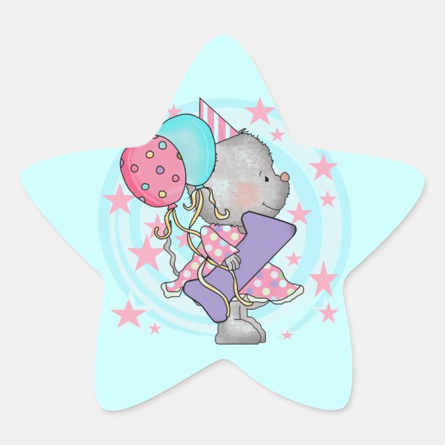 Sticker Étoile Souris 1er anniversaire T-shirts et cadeaux (Devant)