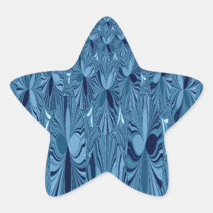 Sticker Étoile Splendeur céleste : Design Rose bleu Iridescente