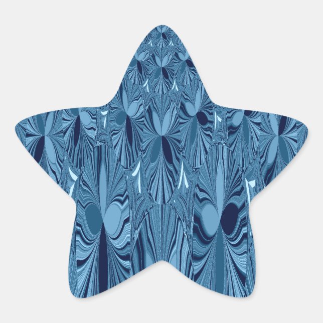 Sticker Étoile Splendeur céleste : Design Rose bleu Iridescente (Devant)