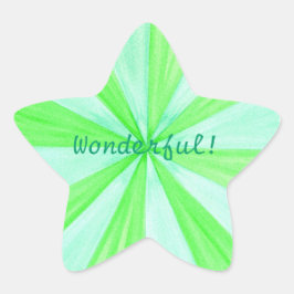 Sticker Étoile Spokes géométriques verts et bleus Merveilleux Sti