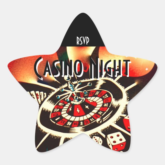 Sticker Étoile Star de la soirée de casino rsvp (Devant)