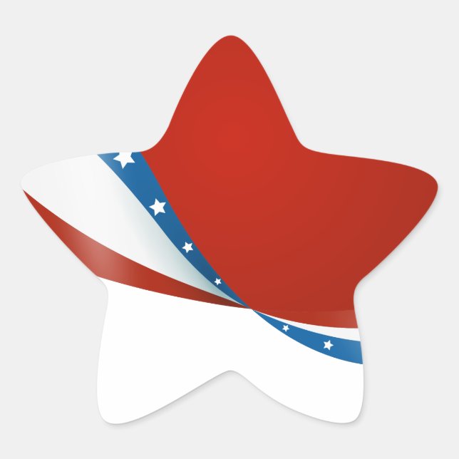 Sticker Étoile Star Formé Patriotique Rouge Blanc et Bleu (Devant)
