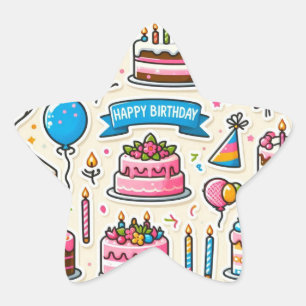 Sticker Étoile "Stickers Bash Anniversaire"