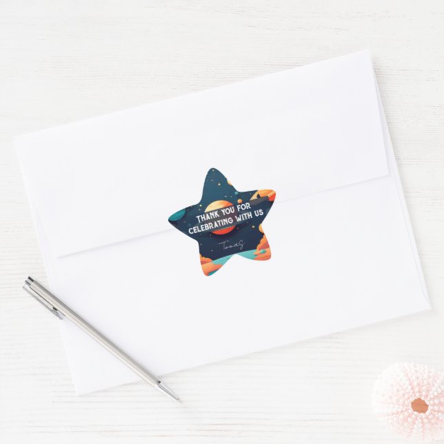 Sticker Étoile Stiker Baby Shower espacio (Enveloppe)