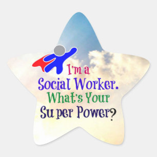 Sticker Étoile Superhéros du travailleur social