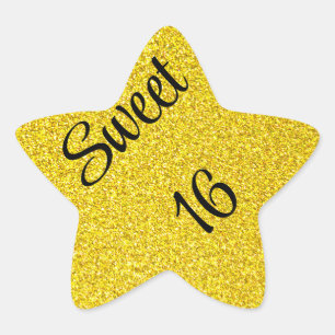 Sticker Étoile Sweet 16 Seize Anniversaire Parties scintillant d'