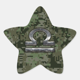 Sticker Étoile SYMBOLE Zodiaque Libra Camouflage numérique Woodla