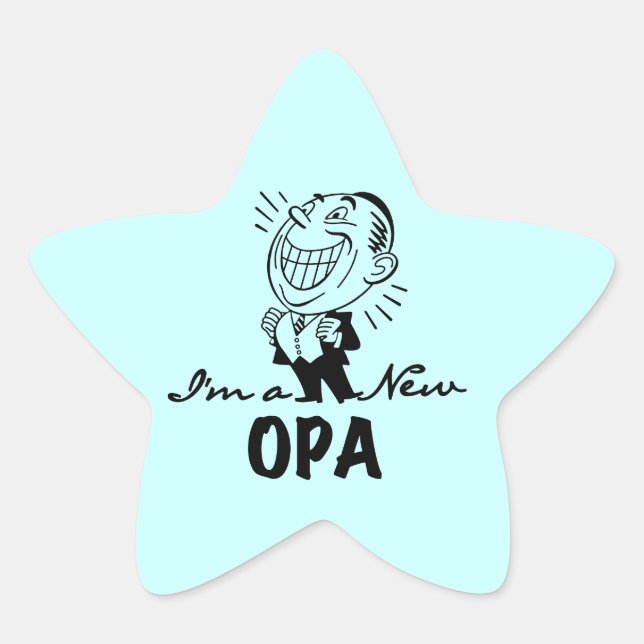 Sticker Étoile T-shirts et cadeaux en nouvel opa souriants (Devant)