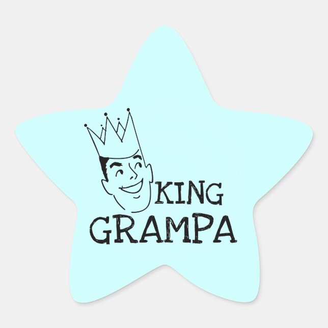 Sticker Étoile T-shirts et cadeaux King Grampa (Devant)