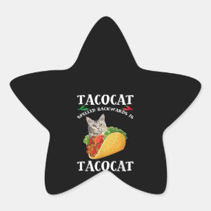Sticker Étoile Taco & Chat - Tacocat Arrimé En Arrière Est Tacoca