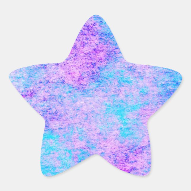 Sticker Étoile Teal Pink Abstract (Devant)
