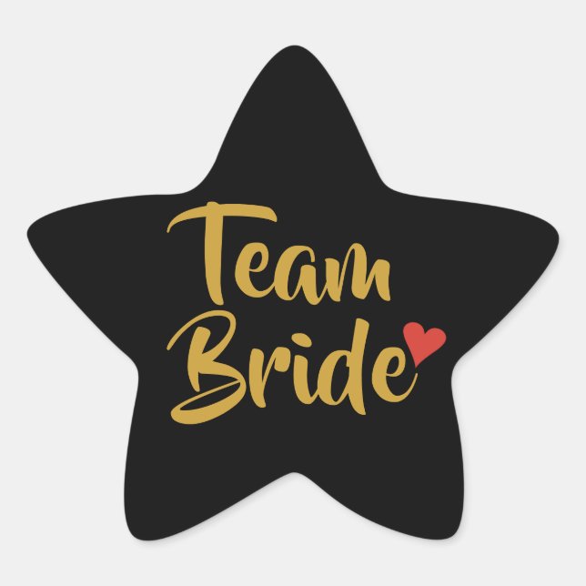 Sticker Étoile Team Bride Red Heart (Devant)