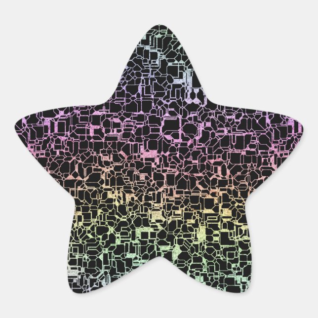 Sticker Étoile techno rainbo : (Devant)