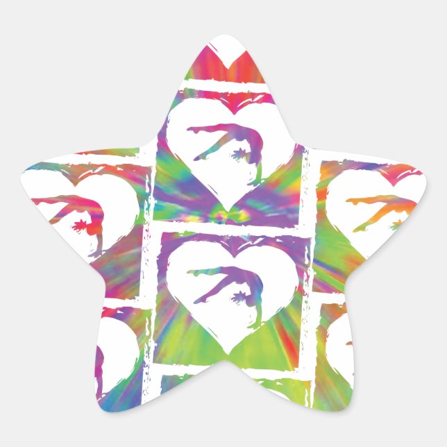 Sticker Étoile Tie Dye Motif de gymnastique (Devant)