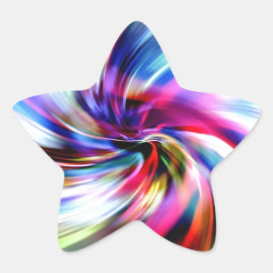 Sticker Étoile Tie Dye Multicolor Arc-en-ciel Écrans électronique