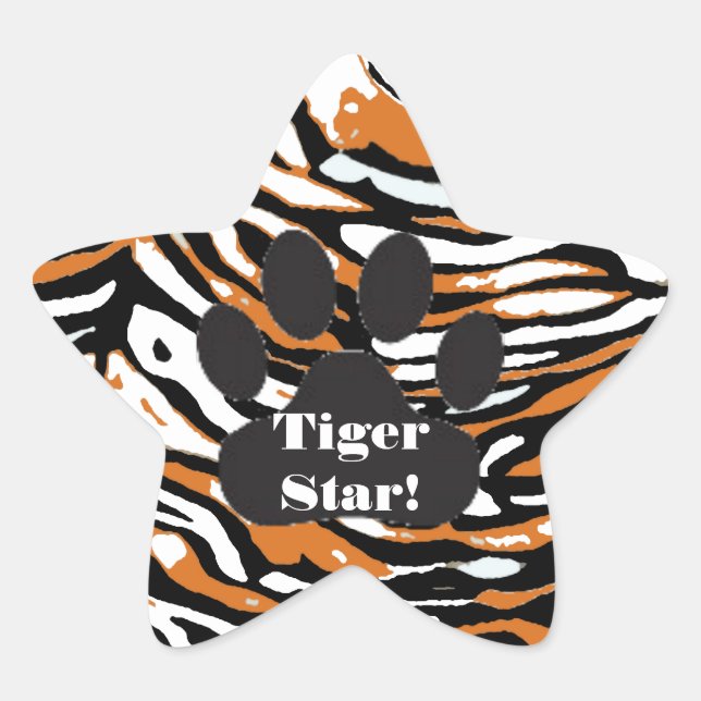 Sticker Étoile Tiger Print et Paw Star Student (Devant)