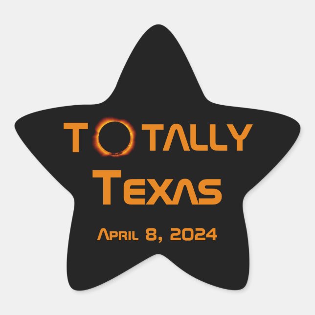 Sticker Étoile Totalement Texas 2024 Solar Eclipse (Devant)