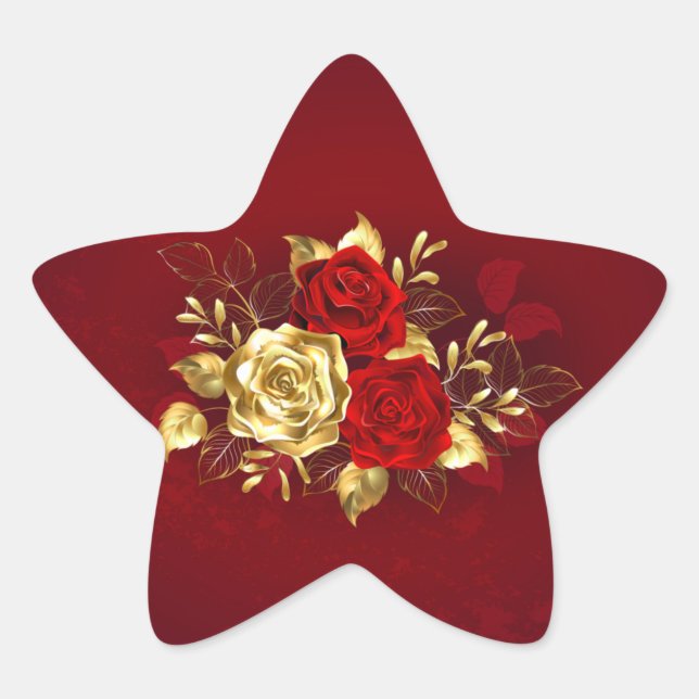 Sticker Étoile Trois Roses de bijoux (Devant)