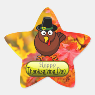 Sticker Étoile Turquie pèlerine - Jour du Bon thanksgiving