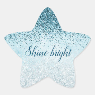 Sticker Étoile Turquoise Blue Parties scintillant Glitz brillant