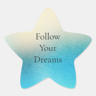 Sticker Étoile Turquoise Chic Blanc Aqua bleu