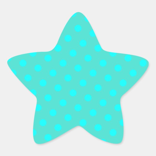 Sticker Étoile Turquoise et Pois Aqua (Devant)