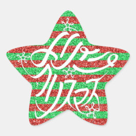 Sticker Étoile Typographie étoilée de joyeux Noël et 8 autres lan