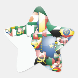 Sticker Étoile Unité dans la diversité : Collection des drapeaux 