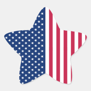 Sticker Étoile USA Rouge Bleu Blanc Étoiles Frappes Fête Faveurs