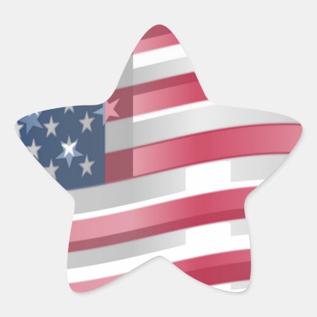 Sticker Étoile USA Unites : Stripes & Stars en Gras Design (Devant)