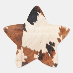 Sticker Étoile Vache blanche noire Brown occidentale